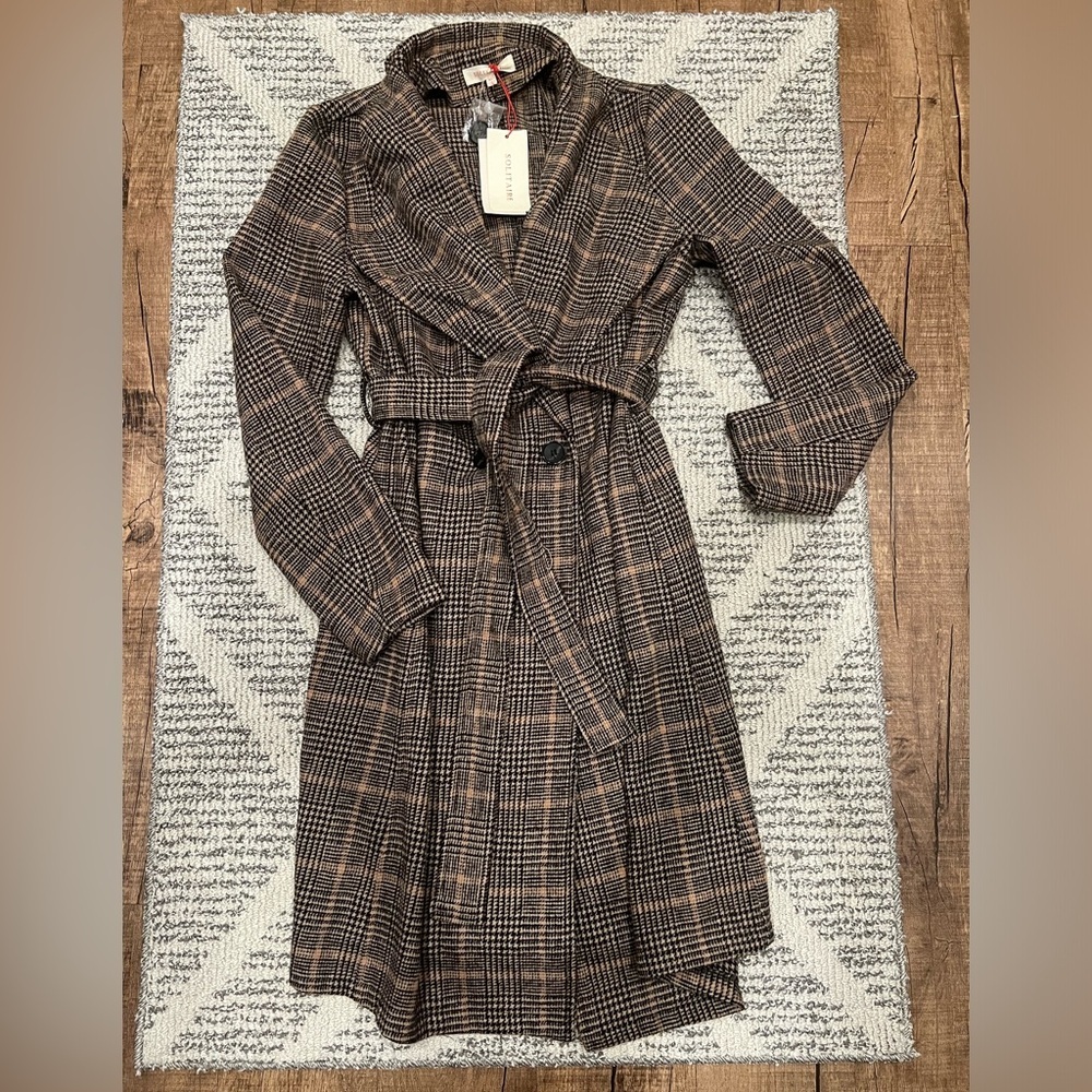 Plaid Belted Women's Coat